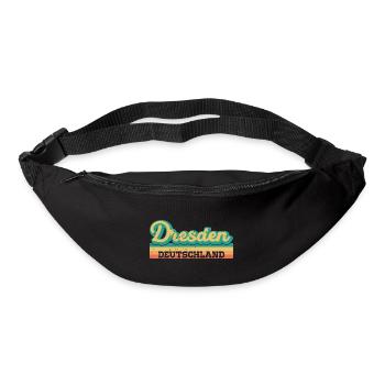 Dresde Allemagne RDA GDR Drapeau rétro - Sac banane - noir - Devant