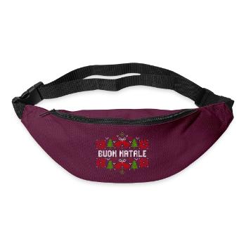 Buon Natale Frohe Weihnachten Italien Geschenk - Gürteltasche - Burgunderrot - Vorne
