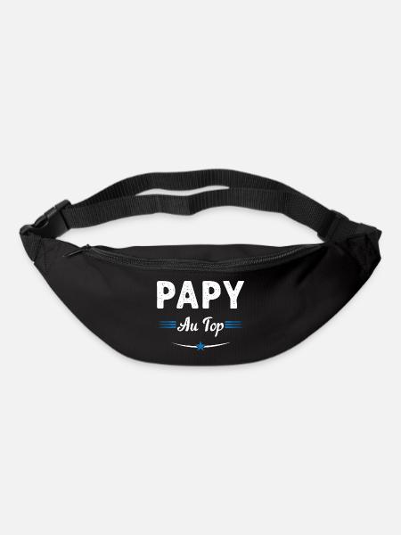 Papy au top Cadeau drôle de grand-père - Sac banane - noir