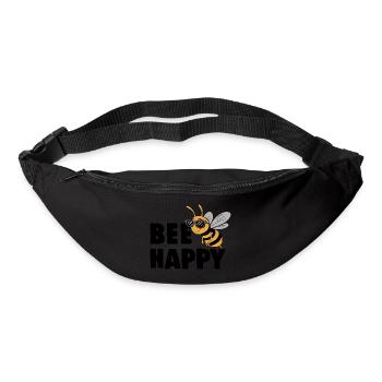 Funny bee with saying Bee Happy - Bum bag - black - Front