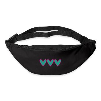 HEART. HEARTS. VALENTINE'S DAY. LOVE. LOVE. COUPLE. - Bum bag - black - Front