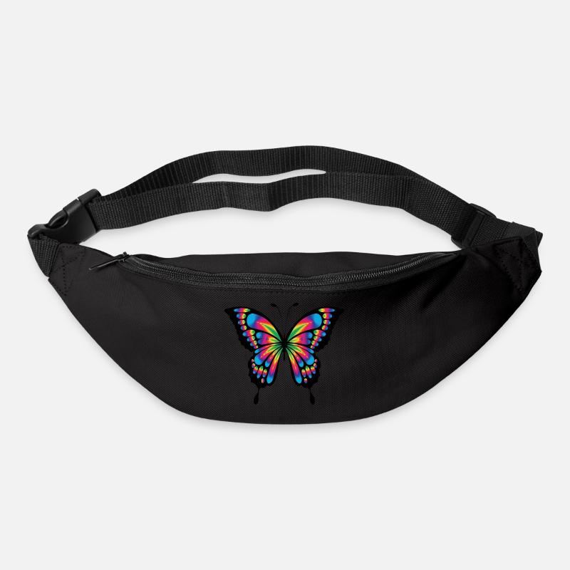 multicolore papillon psychédélique - Sac banane - noir