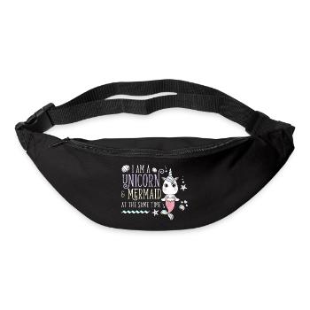 Je suis une sirène licorne licorne et sirène - Sac banane - noir - Devant