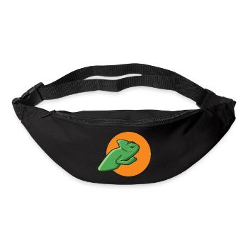 green chameleon lizard lizard reptile gift - Bum bag - black - Front