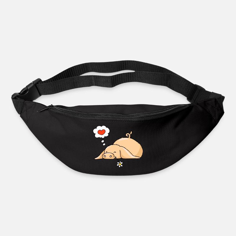 Schwein in der Liebe - Gürteltasche - Schwarz