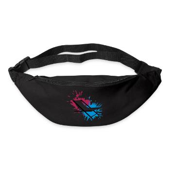 chaise plage couleur éclaboussures gouttes taches liegestu - Sac banane - noir - Devant