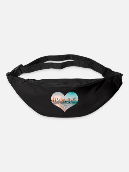 Warnemünde Herz | Yolo-Artwork - Gürteltasche - Schwarz