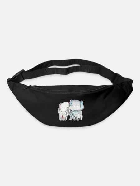 Elefantenfamilie - Gürteltasche - Schwarz