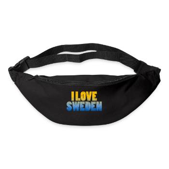 Ich Liebe Schweden Mit Den Farben Der Flagge - Gürteltasche - Schwarz - Vorne