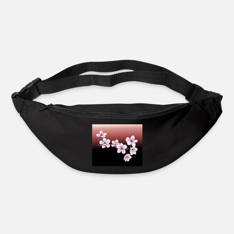 Kirschblüten - Gürteltasche - Schwarz