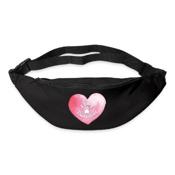 Pinkes Herz Stay pawsitive mit Pfote - Gürteltasche - Schwarz - Vorne