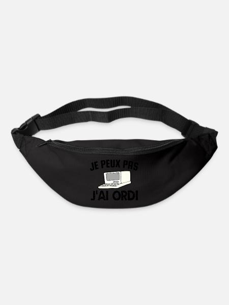 je peux pas j'ai ordi - Sac banane - noir