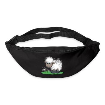 Schaf lustig mit Pusteblume witziges Geschenk - Gürteltasche - Schwarz - Vorne