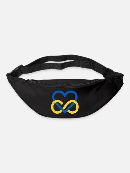 Ukraine Heart blue yellow Blue-yellow Infinity Heart - Bum bag - black