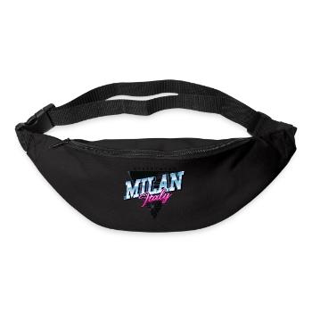 Mailand Milan Italien Stadt Skyline Vintage Retro - Gürteltasche - Schwarz - Vorne