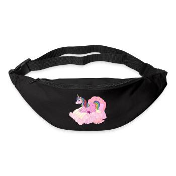 Einhorn im Bett - Gürteltasche - Schwarz - Vorne