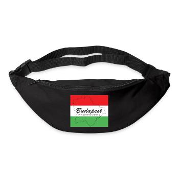 Budapest - Hauptstadt mit GPS-Koordinaten & Flagge - Gürteltasche - Schwarz - Vorne