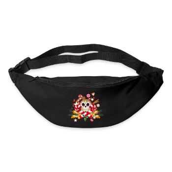 Lebkuchenmann Sugar Skull Dekor für Weihnachten - Gürteltasche - Schwarz - Vorne
