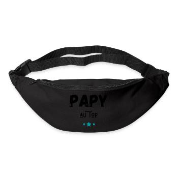 papy au top idée cadeau - Sac banane - noir - Devant