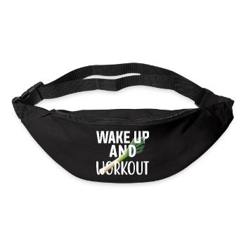 Wake up and workout Aufstehen und Sport treiben. - Gürteltasche - Schwarz - Vorne