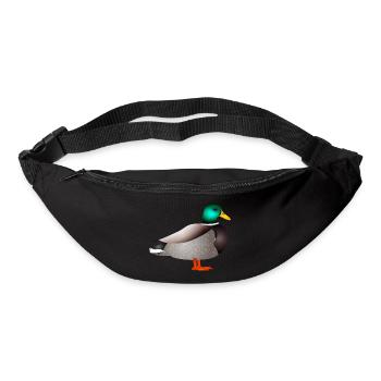 hand-drawn male duck or duck - Bum bag - black - Front