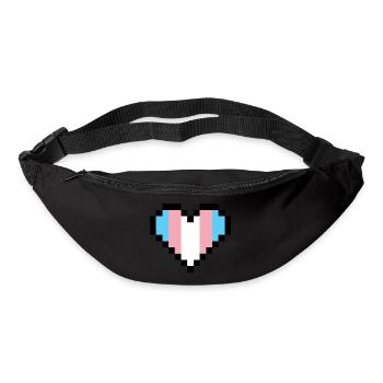 Transgender Pride Pixel Art Herz - Gürteltasche - Schwarz - Vorne