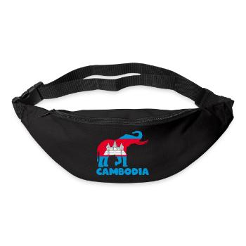 Cambodia Temple Khmer Elephant Flag I Gift - Bum bag - black - Front