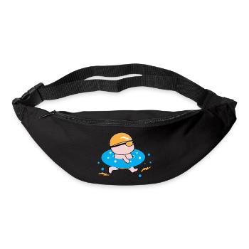 Glücklicher Junge genießt das Schwimmen - Gürteltasche - Schwarz - Vorne
