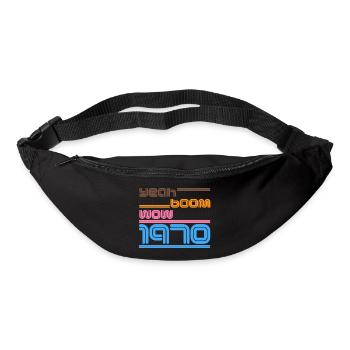 Year of birth Shirt Retro yes Boom Wow 1970 - Bum bag - black - Front