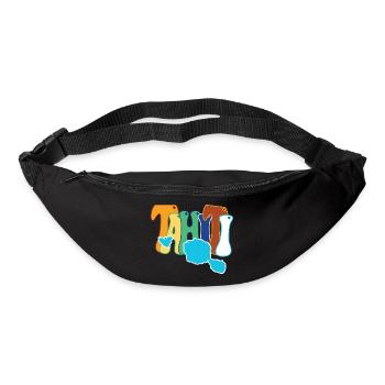 Schöne Souvenir-Geschenkidee Karte der Insel Tahiti - Gürteltasche - Schwarz - Vorne