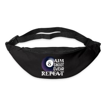 Aim Shoot Swear Repeat Billiard Player PoolBillard - Gürteltasche - Schwarz - Vorne
