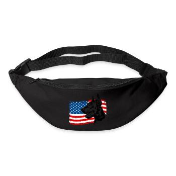 Doberman America Flag Dogs Dobie Wilsigns - Bum bag - black - Front
