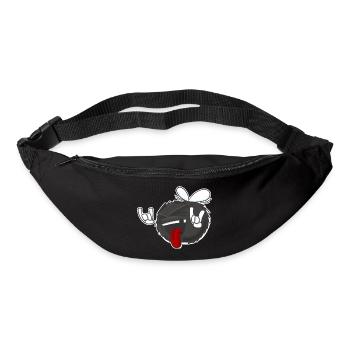 Rock'n'Roll Grummelhummel lustiges Cartoon Tier - Gürteltasche - Schwarz - Vorne