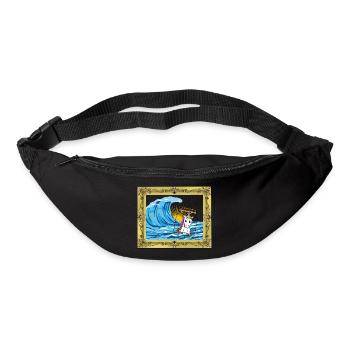 Message d’anniversaire de licorne dans une bouteille - Sac banane - noir - Devant
