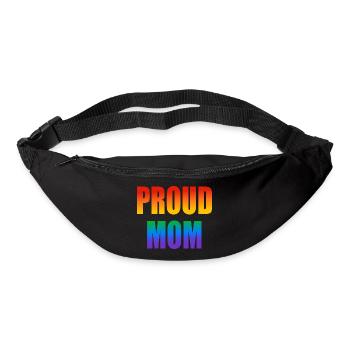 Proud Mom gay rainbow - Bum bag - black - Front