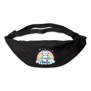 Anita Surname First name Unicorn Cat - Bum bag - black - Front