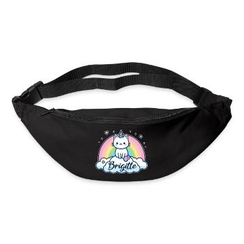 Brigitte Nom Prénom Licorne Chat - Sac banane - noir - Devant