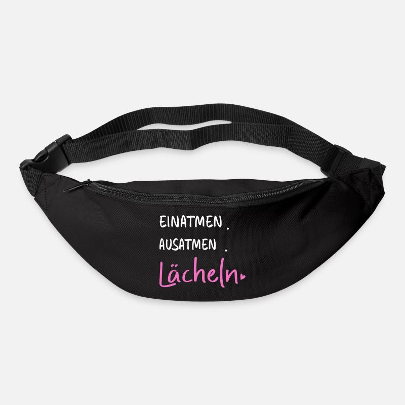 Inhaler. Exhaler. Sourire - Dictons Déclaration - Sac banane - noir
