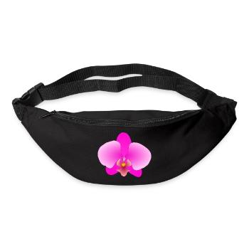 Rosa Orchidee - Gürteltasche - Schwarz - Vorne