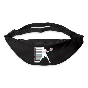 Tennis Glitch Barcode Hoodie Shirt - Gürteltasche - Schwarz - Vorne