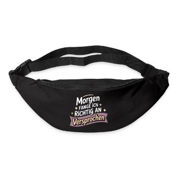 Tomorrow I'll start right – I promise - Bum bag - black - Front