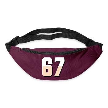 6 7 – Trendy minimalist text design, - Bum bag - burgundy - Front