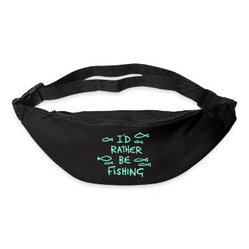 Ich würde lieber angeln! Angeln und Anglergeschenke - Gürteltasche - Schwarz - Vorne