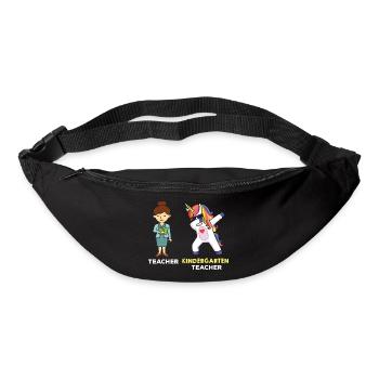 Kindergarten Teacher Dabbing Unicorn - Bum bag - black - Front