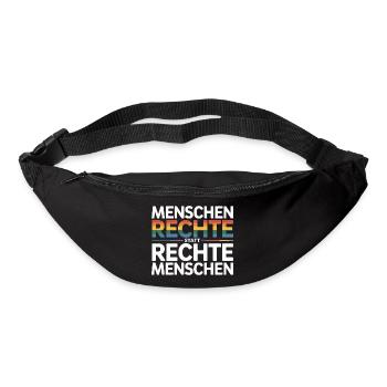 Menschenrechte statt rechte Menschen Sticker  - Gürteltasche - Schwarz - Vorne