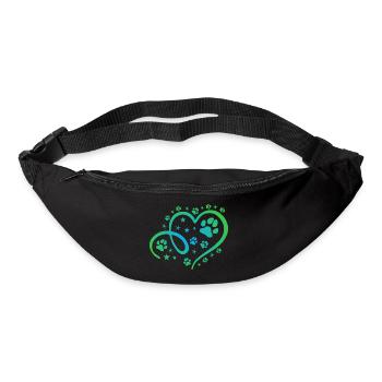 Herz mit Pfötchen und Sternen - Gürteltasche - Schwarz - Vorne