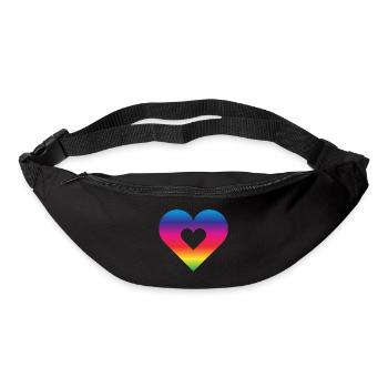 Rainbow Heart Homosexuality LGBT Love - Bum bag - black - Front