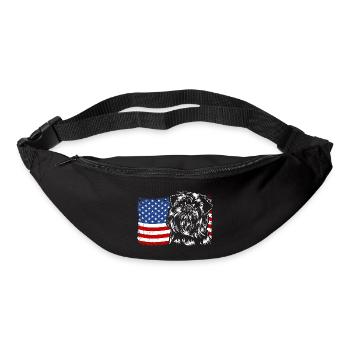 BELGISCHER ZWERGGRIFFON Amerika Fahne Wilsigns - Gürteltasche - Schwarz - Vorne