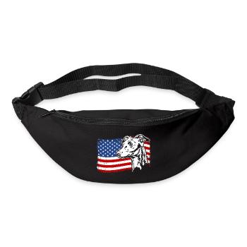 Italian Greyhound America Flag Dogs - Bum bag - black - Front