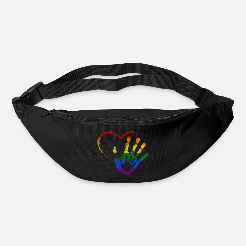 RAINBOW HAND IN HAND - Bum bag - black